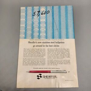 Sheaffer Magazine Ad 1965 Stainless Steel Ballpoints Pens Mid-Century